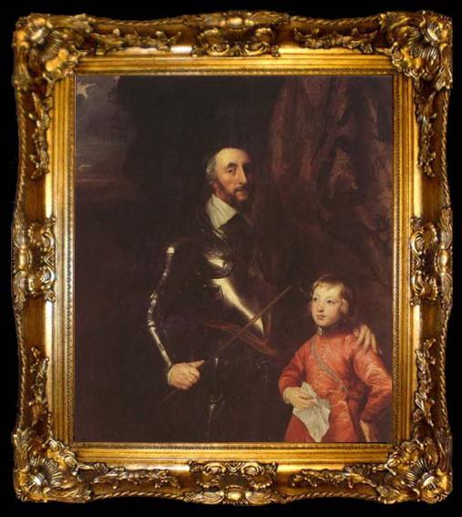 framed  Anthony Van Dyck The Count of Arundel and his son Thonmas (mk08), ta009-2